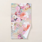 Romantisches rosa Aquamarines Watercolor Chordesig Badhandtuch Set (Handtuch)