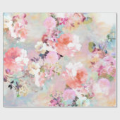 Romantisches rosa Aquamarines Watercolor Chordesig Geschenkpapier (Flach)