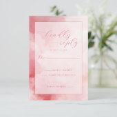 Romantisches Rosa Aquarell RSVP Karte (Stehend Vorderseite)