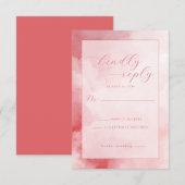 Romantisches Rosa Aquarell RSVP Karte (Vorne/Hinten)