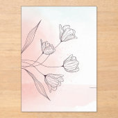 Romantisches rosa Aquarellfarben Akryllische Elega Acryleinladungen (Vorderseite)