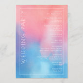 Romantisches Rosa Blau Aquarell Programm (Rückseite)
