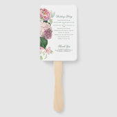 Romantisches rosa Blumen-Garten-Hochzeitsprogramm Fächer (Rückseite)