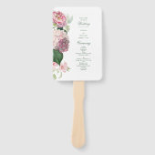 Romantisches rosa Blumen-Garten-Hochzeitsprogramm Fächer (Vorderseite)
