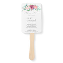 Romantisches rosa Blumen-Girlande-Hochzeitsprogram