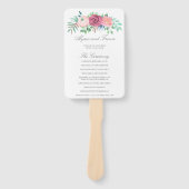 Romantisches Rosa Blumengarten Hochzeitsprogramm Fächer (Vorderseite)