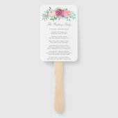 Romantisches Rosa Blumengarten Hochzeitsprogramm Fächer (Rückseite)