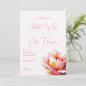 Romantisches Rosa Blumenmuster Einladung (Stehend Vorderseite)