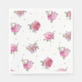 Romantisches rosa Blumenmuster Wasserfarben-Muster Serviette (Vorderseite)