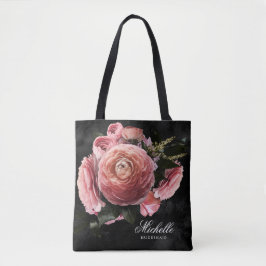 Romantisches rosa Blumenstrauß auf schwarz Tasche