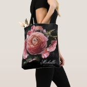 Romantisches rosa Blumenstrauß auf schwarz Tasche (Von Nahem)
