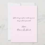 Romantisches Rosa Blumenwasser Dankeskarte (Rückseite)