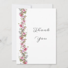 Romantisches Rosa Blumenwasser Dankeskarte
