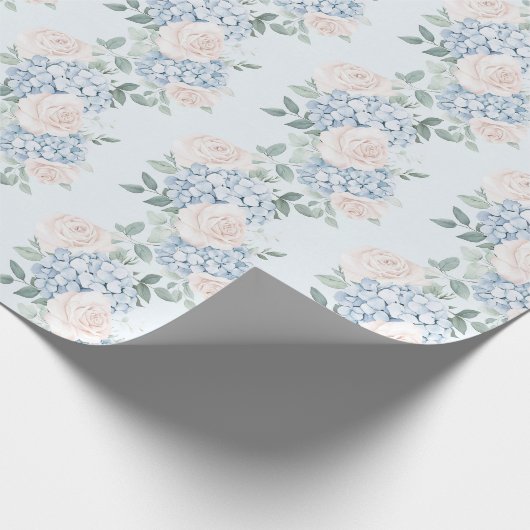 Romantisches Rosa Blüten Brautparty Geschenkpapier (Ecke)