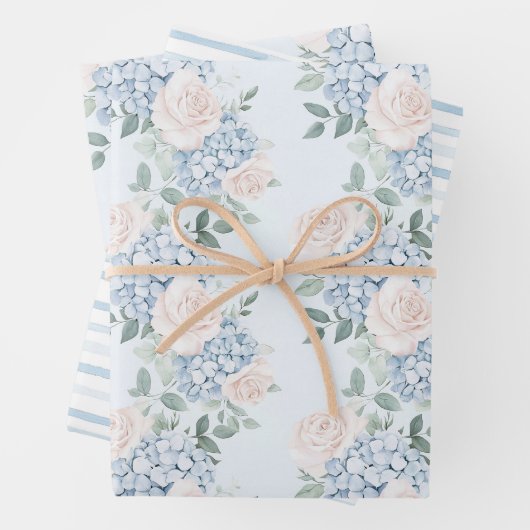 Romantisches Rosa Blüten Brautparty Geschenkpapier Set (Beispiel)