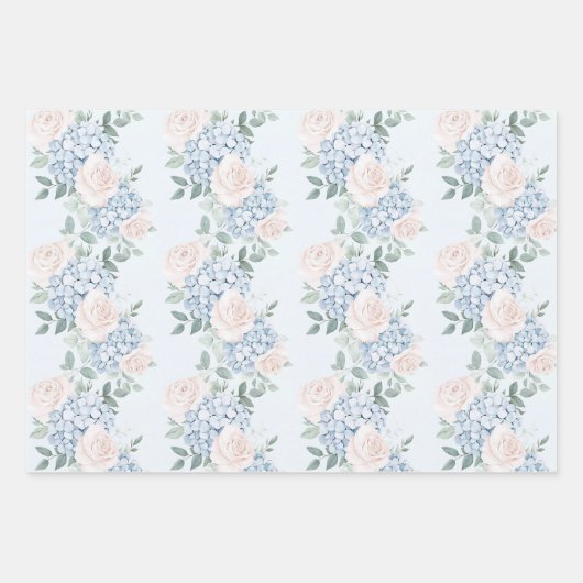 Romantisches Rosa Blüten Brautparty Geschenkpapier Set (Vorderseite)