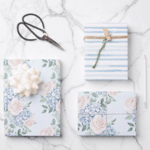 Romantisches Rosa Blüten Brautparty Geschenkpapier Set