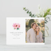 Romantisches rosa botanisches Foto Save The Date (Stehend Vorderseite)