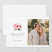 Romantisches rosa botanisches Foto Save The Date (Vorne/Hinten)