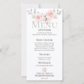 Romantisches rosa Bouquet Wedding Menu (Vorderseite)