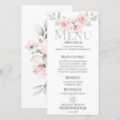 Romantisches rosa Bouquet Wedding Menu (Vorne/Hinten)