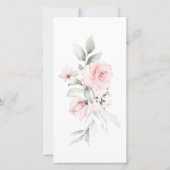 Romantisches rosa Bouquet Wedding Menu (Rückseite)