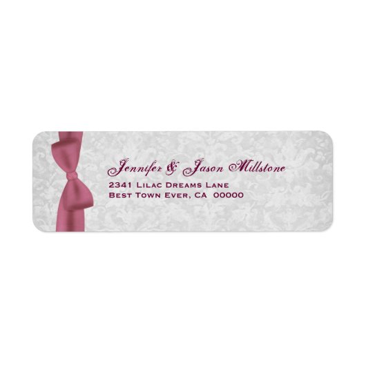 Romantisches Rosa Bow und SilberDamaskus-Hochzeitl (Vorne)