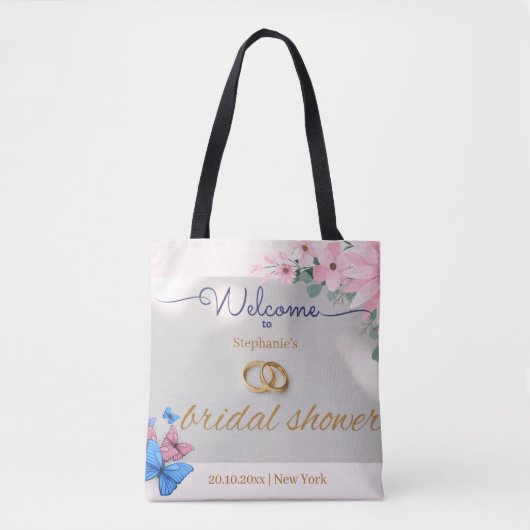 Romantisches rosa Brautparty Begrüßungspposter Tasche (Vorderseite)