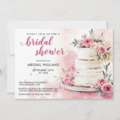 Romantisches Rosa Brautparty Einladung (Vorderseite)