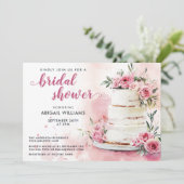 Romantisches Rosa Brautparty Einladung (Stehend Vorderseite)