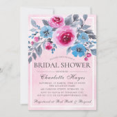 Romantisches rosa Brautparty Einladung (Vorderseite)