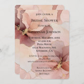Romantisches Rosa Brautparty Einladung (Vorne/Hinten)