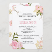 Romantisches Rosa Brautparty Einladung (Vorne/Hinten)