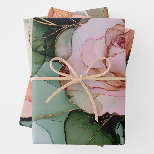 Romantisches Rosa Brautparty Geschenkpapier Set (Beispiel)