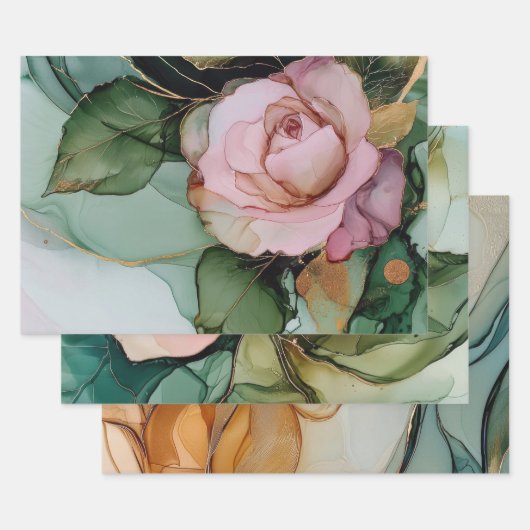 Romantisches Rosa Brautparty Geschenkpapier Set (Set)