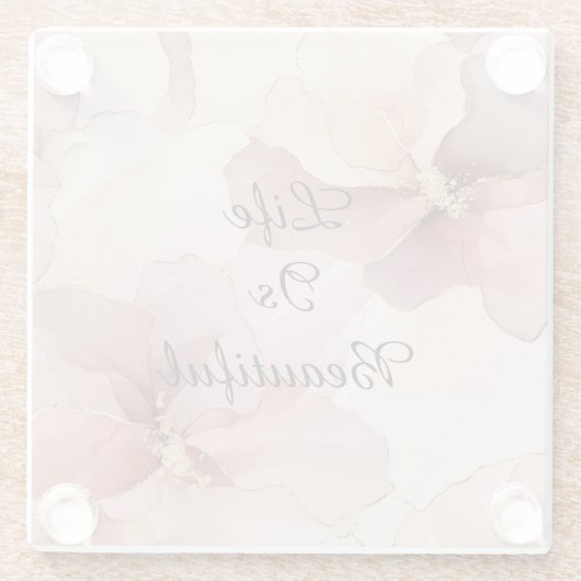 Romantisches Rosa Brautparty Glasuntersetzer (Rückseite)