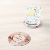 Romantisches Rosa Brautparty Runder Pappuntersetzer (Vor Ort)