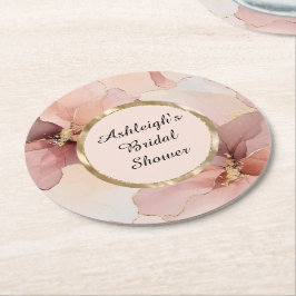 Romantisches Rosa Brautparty Runder Pappuntersetzer