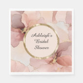 Romantisches Rosa Brautparty Serviette (Vorderseite)