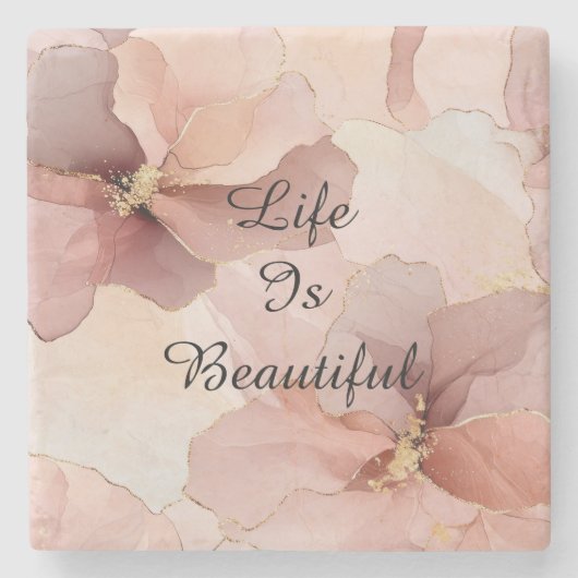 Romantisches Rosa Brautparty Steinuntersetzer (Vorderseite)