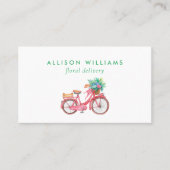 Romantisches Rosa Fahrrad Floristry, Blume Shop Visitenkarte (Vorderseite)