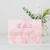 Romantisches rosa Floral Begleitkarte (Stehend Vorderseite)