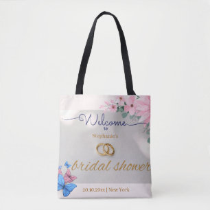 romantisches rosa florales Hochzeitsdusche-Willkom Tasche