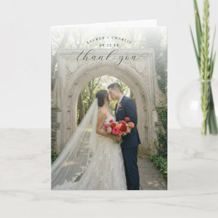 Romantisches Rosa Foto Dankeskarte