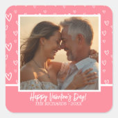 Romantisches Rosa Foto Quadratischer Aufkleber (Vorderseite)