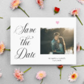 Romantisches Rosa Foto Save the Date Postkarte