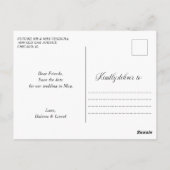 Romantisches Rosa Foto Save the Date Postkarte (Rückseite)