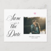 Romantisches Rosa Foto Save the Date Postkarte (Vorderseite)