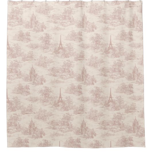 Romantisches rosa französisches Toile-Landmuster ( Duschvorhang (Vorderseite)