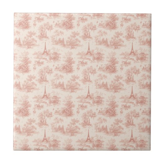 Romantisches rosa französisches Toile-Landmuster ( Fliese (Vorderseite)